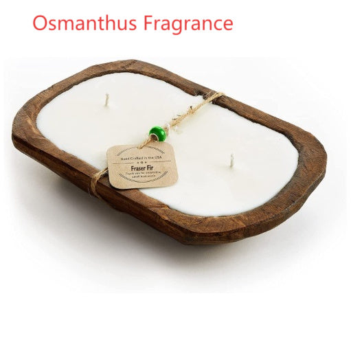 Houten Aromatherapie Kaars – 3-Lont Retro Geurkaars (230g)