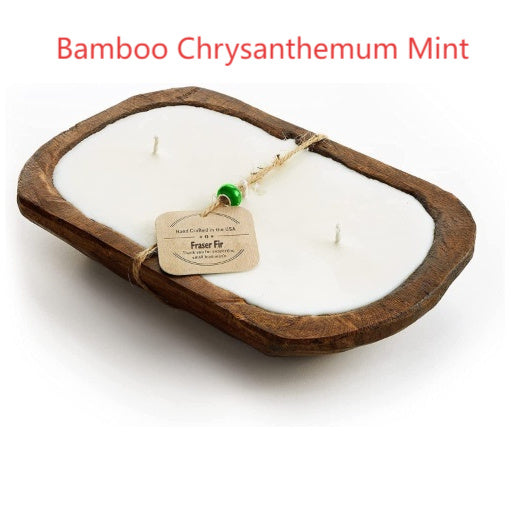 Houten Aromatherapie Kaars – 3-Lont Retro Geurkaars (230g)