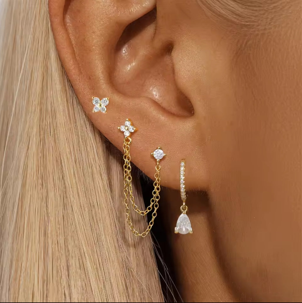 Gouden Mix & Match Oorbellen Set (4 stuks)