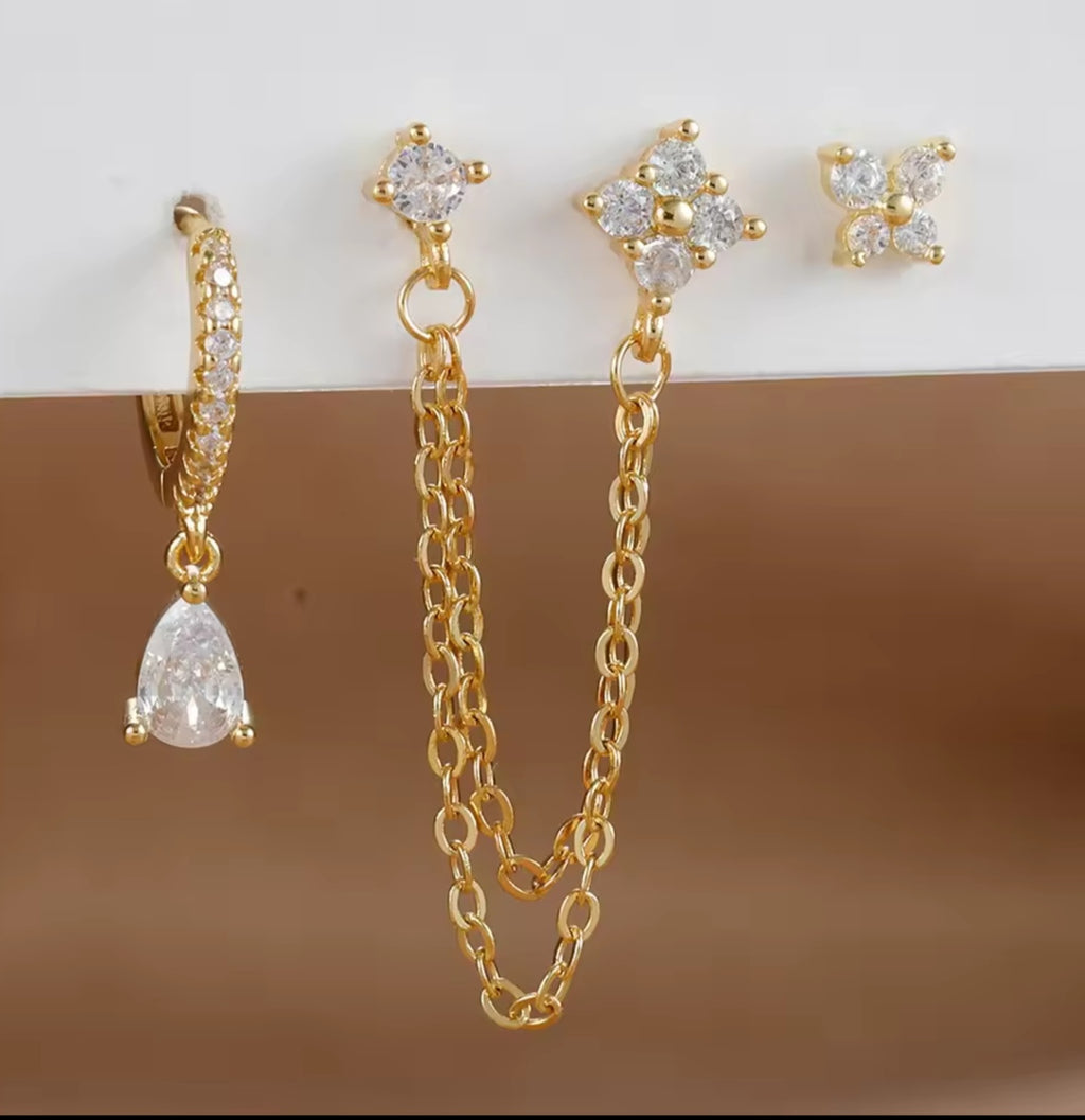 Gouden Mix & Match Oorbellen Set (4 stuks)