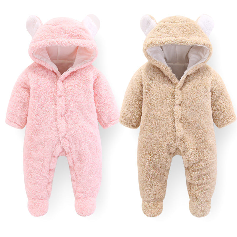 Fluffy Baby Jumpsuit – Newborn Teddy Romper