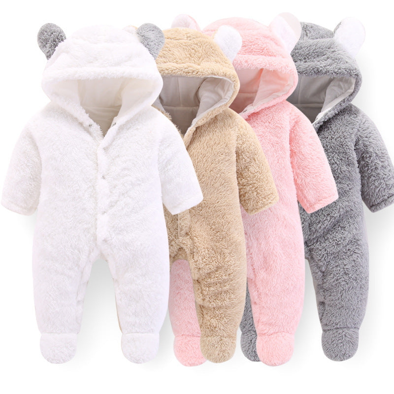 Fluffy Baby Jumpsuit – Newborn Teddy Romper