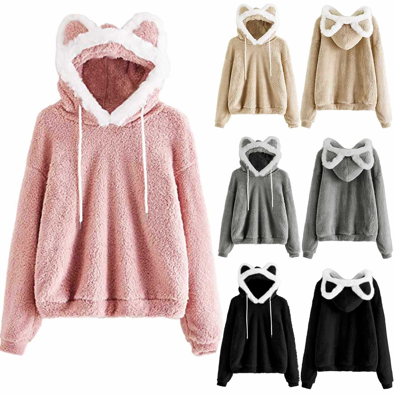 Fluffy Hoodie met Kattenoortjes – Zachte Oversized Trui met Capuchon 😺