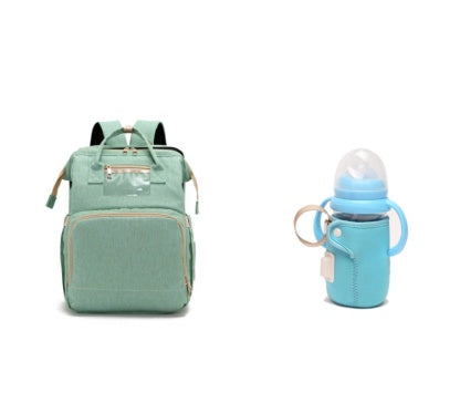 USB Charging Mommy Bed Backpack – Multifunctionele Luiertas met Opvouwbaar Bed