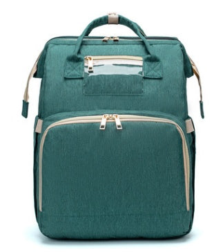 USB Charging Mommy Bed Backpack – Multifunctionele Luiertas met Opvouwbaar Bed