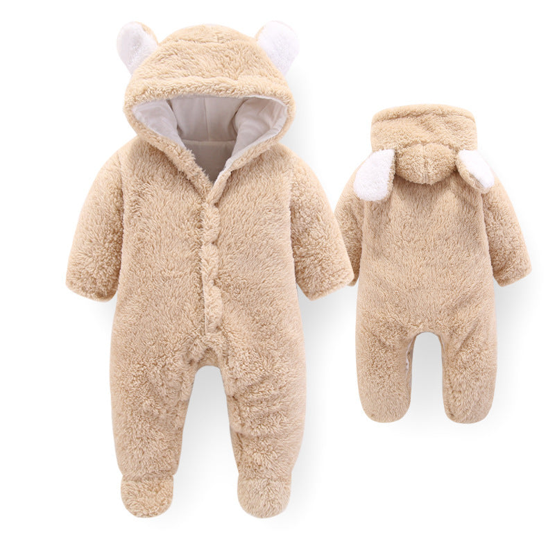 Fluffy Baby Jumpsuit – Newborn Teddy Romper