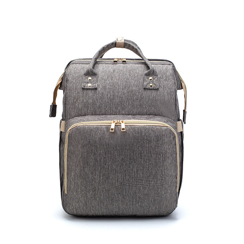 USB Charging Mommy Bed Backpack – Multifunctionele Luiertas met Opvouwbaar Bed