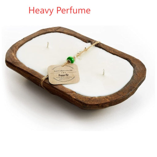 Houten Aromatherapie Kaars – 3-Lont Retro Geurkaars (230g)