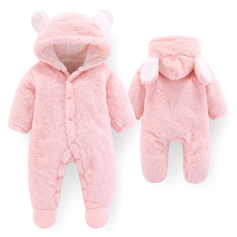 Fluffy Baby Jumpsuit – Newborn Teddy Romper