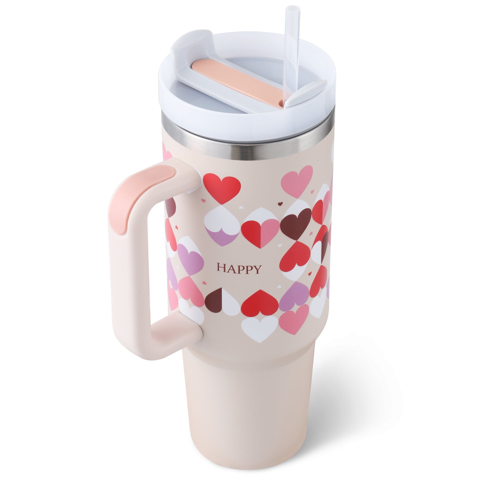 Trendy 40oz Tumbler met Handvat & Rietje – Houd je Drank 24u Koud of 12u Warm!