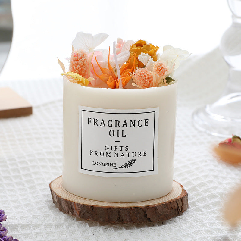 🌸 Romantic Dried Flowers Soy Candle – Luxe Geurkaars met Gedroogde Bloemen
