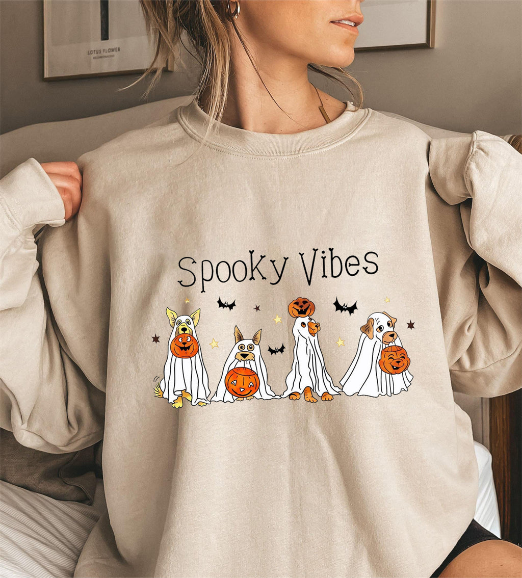 Halloween Sweater met Spookprint – Comfortabele Damestrui met Lange Mouwen 🎃