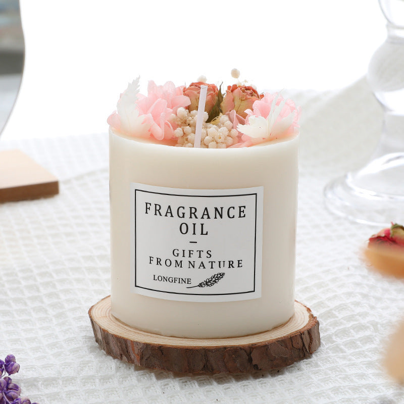 🌸 Romantic Dried Flowers Soy Candle – Luxe Geurkaars met Gedroogde Bloemen