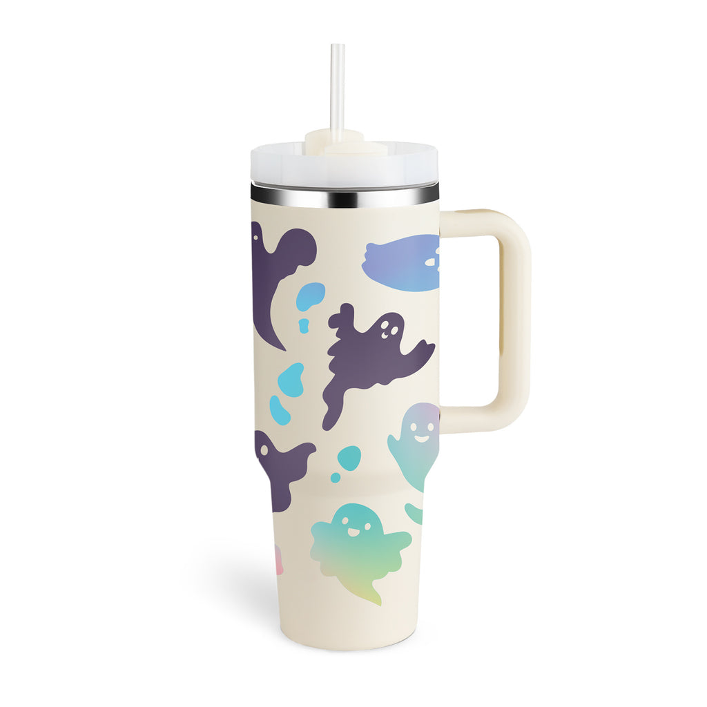 Trendy 40oz Tumbler met Handvat & Rietje – Houd je Drank 24u Koud of 12u Warm!