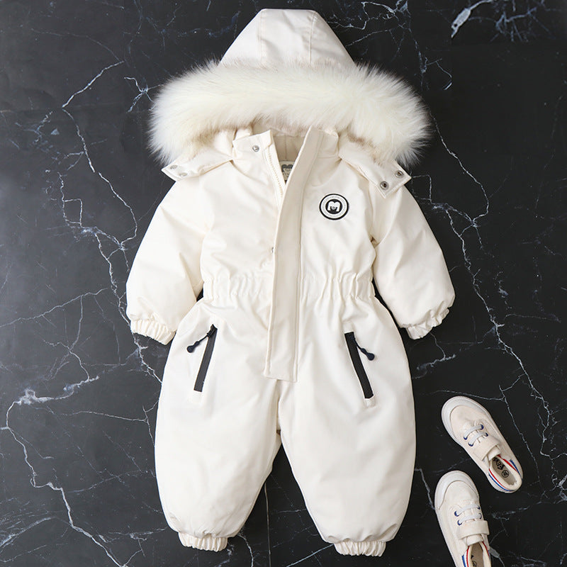 Winter Baby Jumpsuit – Warm Sneeuwpak met Bontcapuchon