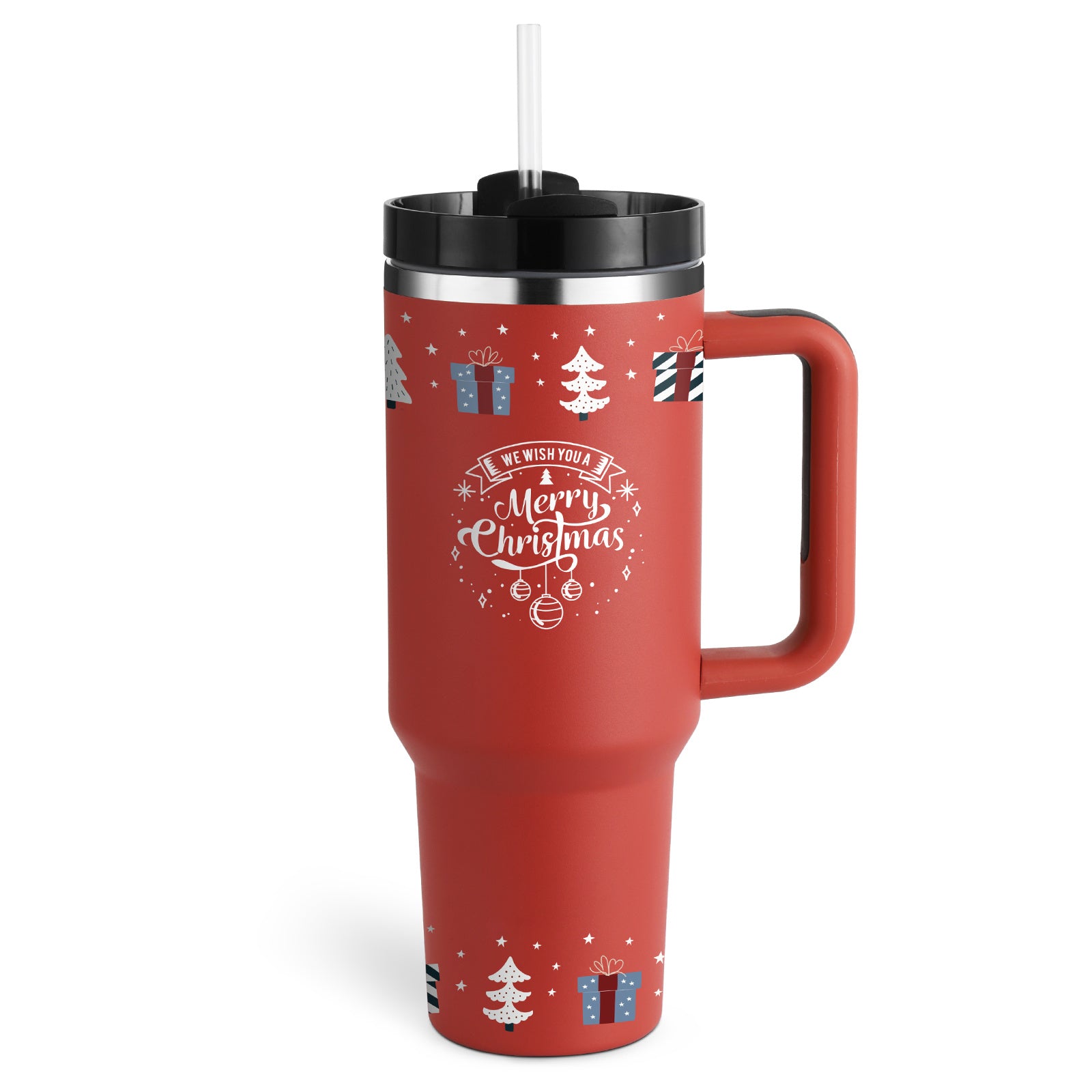 Trendy 40oz Tumbler met Handvat & Rietje – Houd je Drank 24u Koud of 12u Warm!