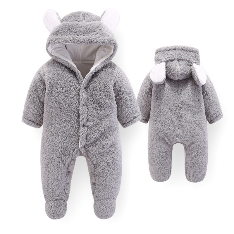 Fluffy Baby Jumpsuit – Newborn Teddy Romper