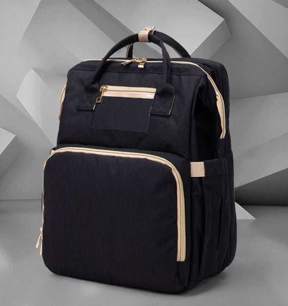 USB Charging Mommy Bed Backpack – Multifunctionele Luiertas met Opvouwbaar Bed