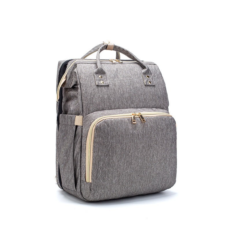 USB Charging Mommy Bed Backpack – Multifunctionele Luiertas met Opvouwbaar Bed