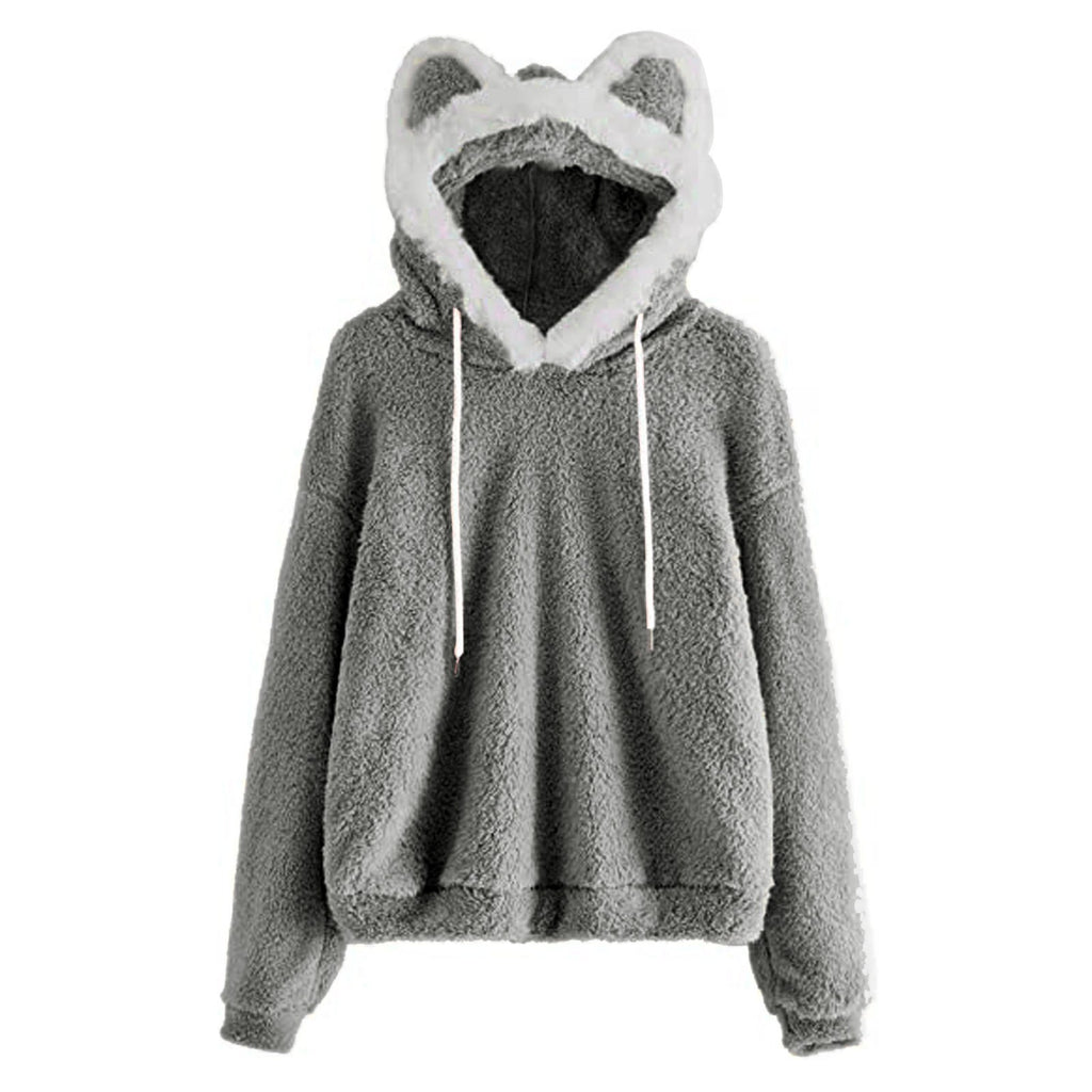 Fluffy Hoodie met Kattenoortjes – Zachte Oversized Trui met Capuchon 😺
