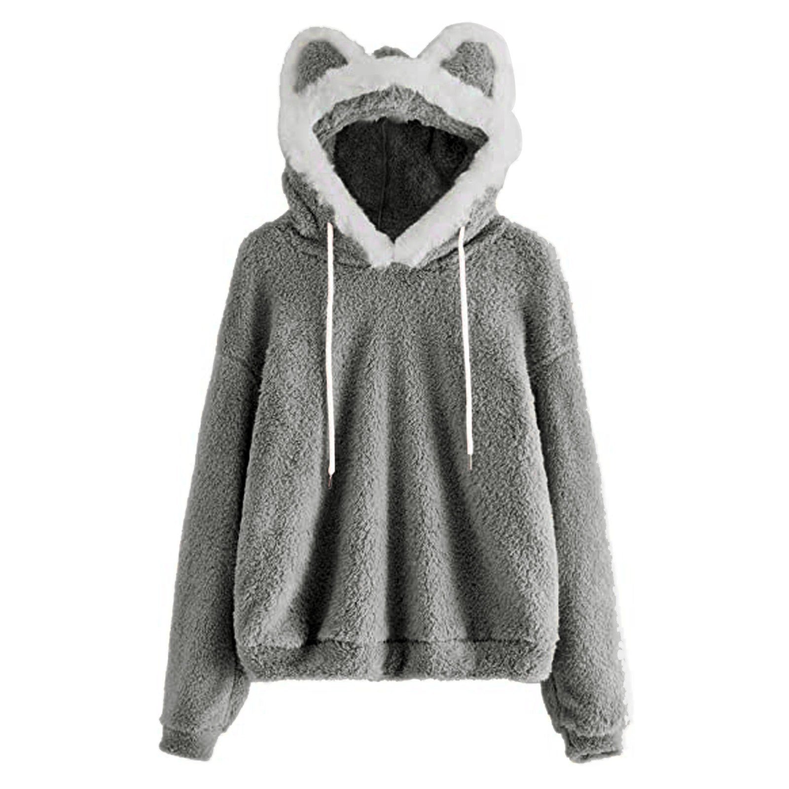 Fluffy Hoodie met Kattenoortjes – Zachte Oversized Trui met Capuchon 😺