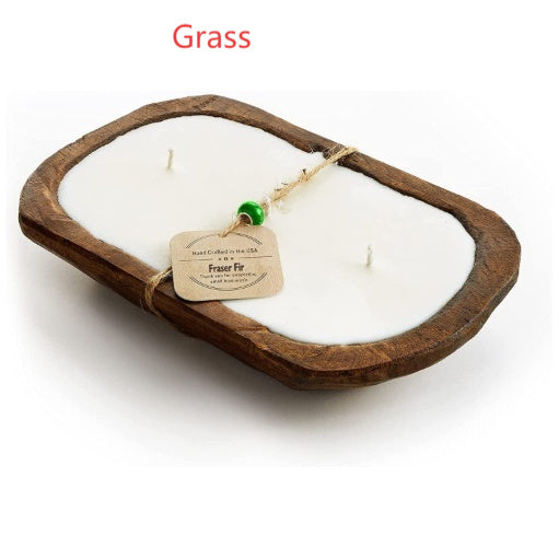 Houten Aromatherapie Kaars – 3-Lont Retro Geurkaars (230g)