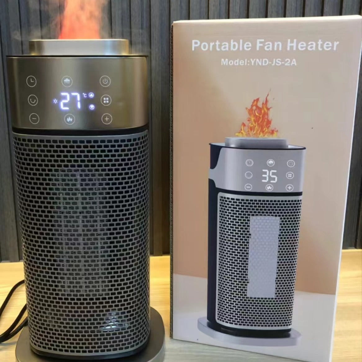 3D Flame Effect Warm Air Blower – Luxe Verwarmende & Bevochtigende Heater