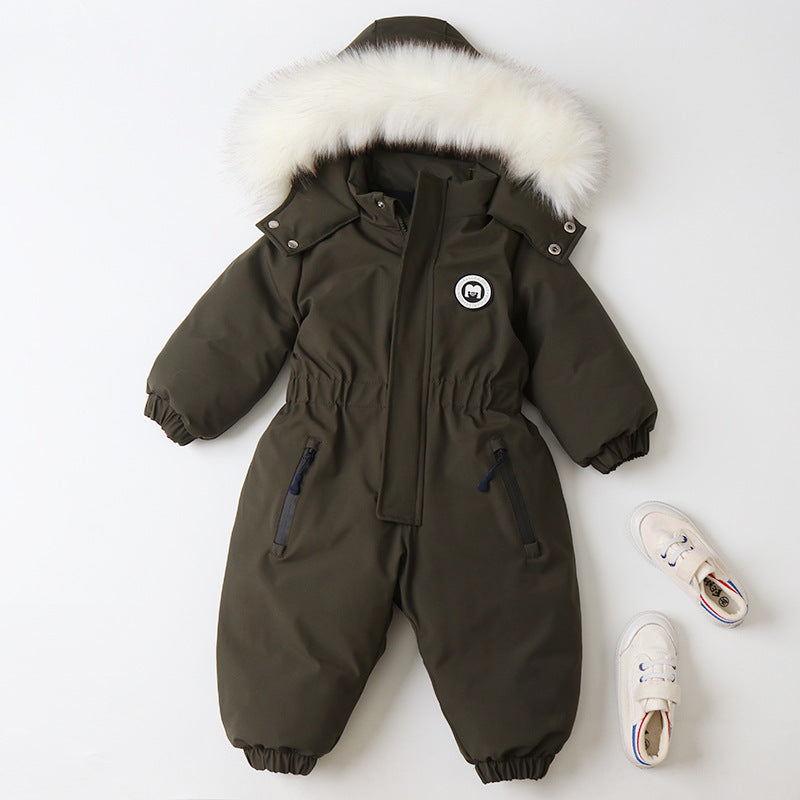 Winter Baby Jumpsuit – Warm Sneeuwpak met Bontcapuchon