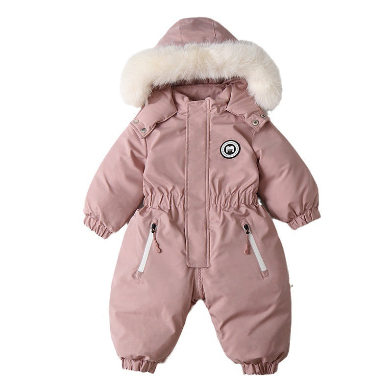 Winter Baby Jumpsuit – Warm Sneeuwpak met Bontcapuchon