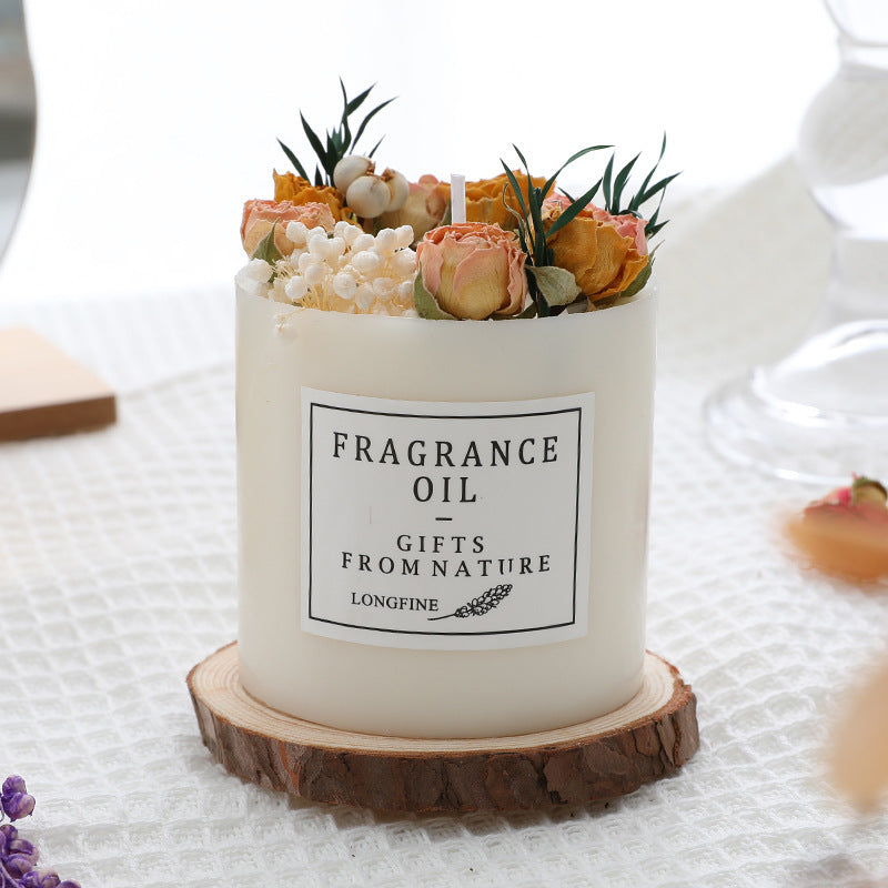 🌸 Romantic Dried Flowers Soy Candle – Luxe Geurkaars met Gedroogde Bloemen