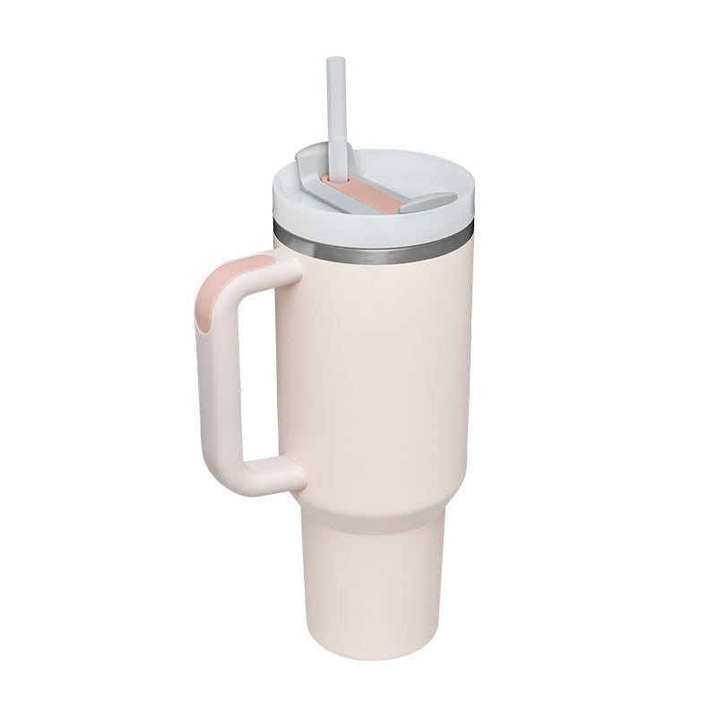 Trendy 40oz Tumbler met Handvat & Rietje – Houd je Drank 24u Koud of 12u Warm!