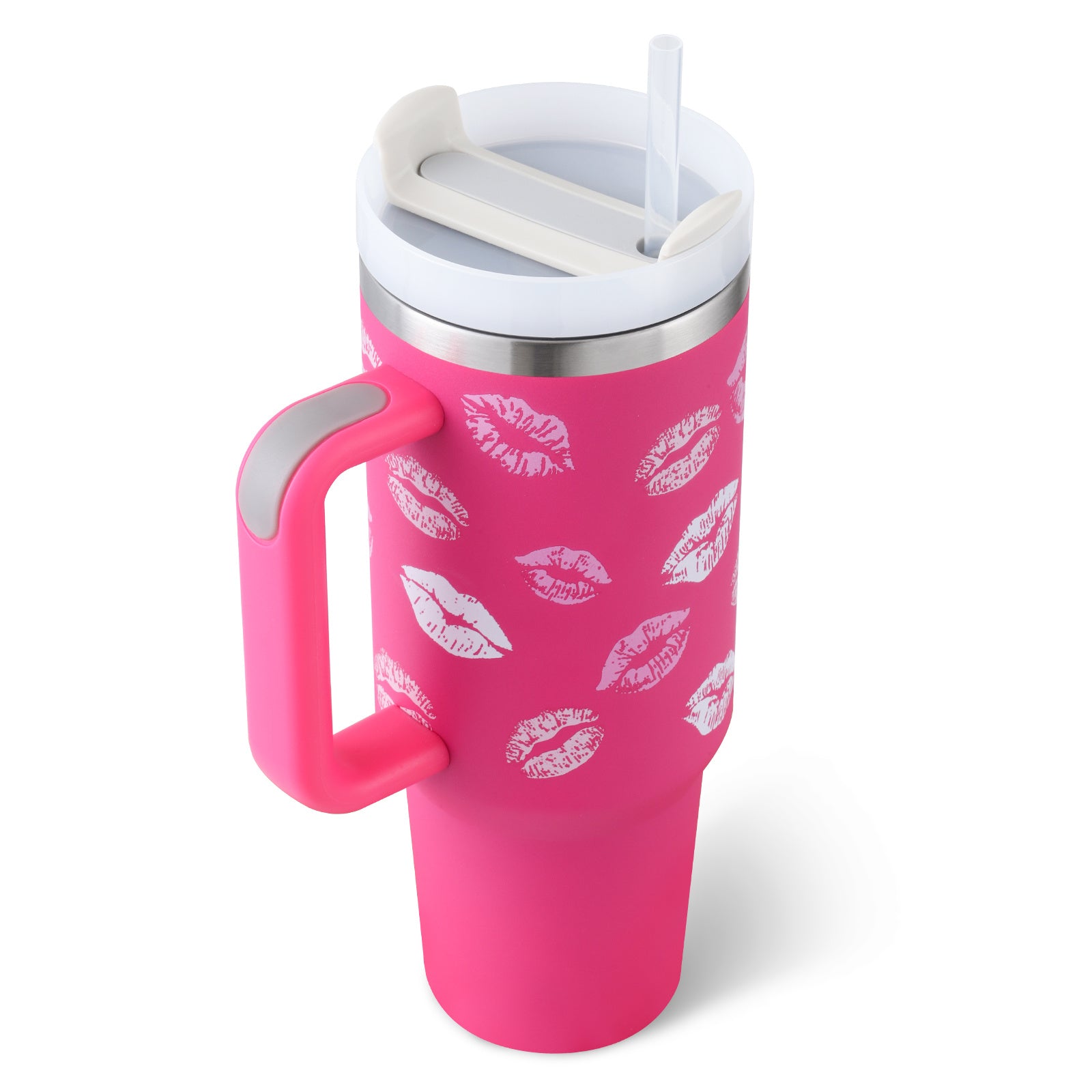 Trendy 40oz Tumbler met Handvat & Rietje – Houd je Drank 24u Koud of 12u Warm!