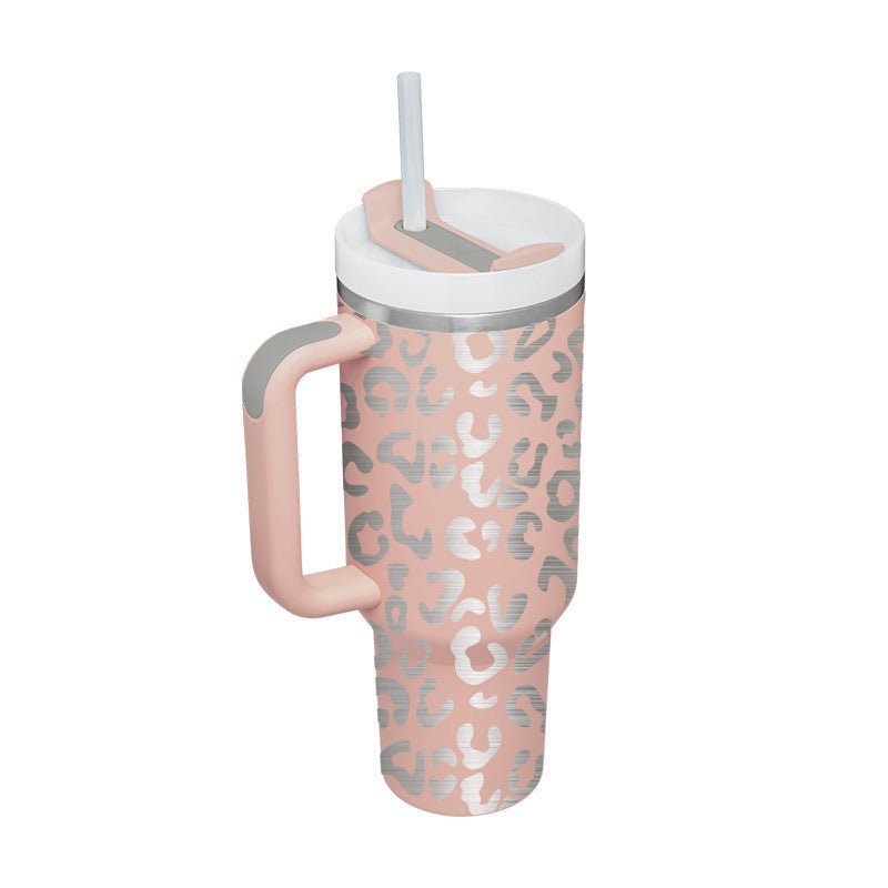 Trendy 40oz Tumbler met Handvat & Rietje – Houd je Drank 24u Koud of 12u Warm!