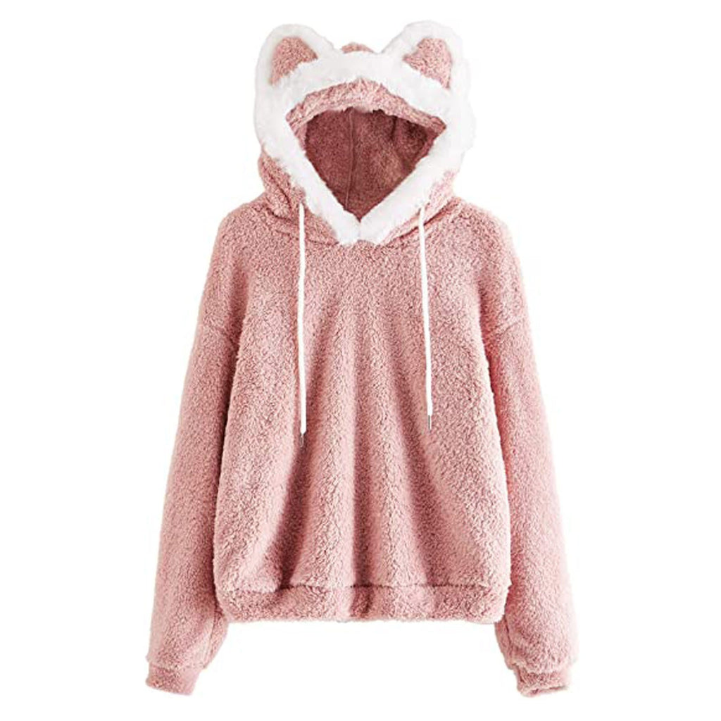 Fluffy Hoodie met Kattenoortjes – Zachte Oversized Trui met Capuchon 😺