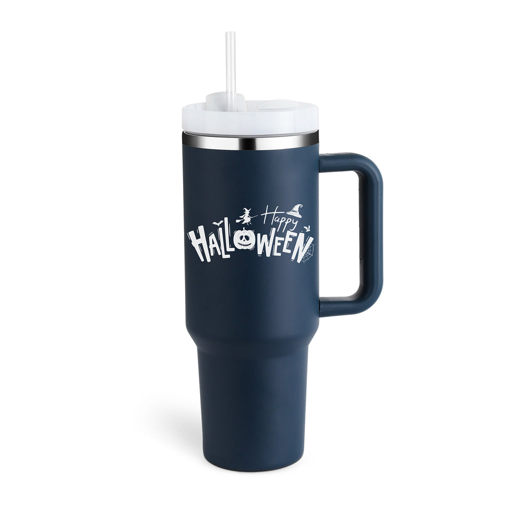 Trendy 40oz Tumbler met Handvat & Rietje – Houd je Drank 24u Koud of 12u Warm!