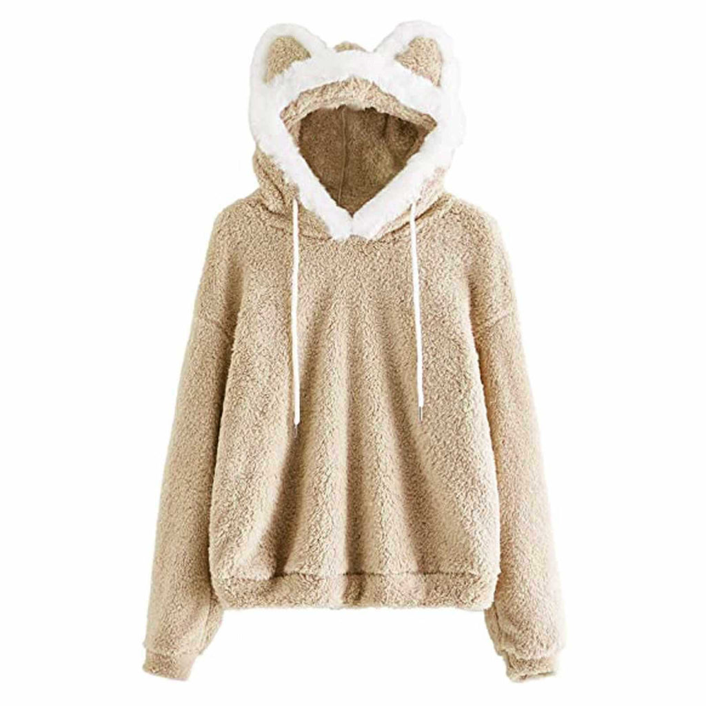 Fluffy Hoodie met Kattenoortjes – Zachte Oversized Trui met Capuchon 😺