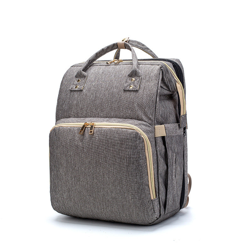 USB Charging Mommy Bed Backpack – Multifunctionele Luiertas met Opvouwbaar Bed