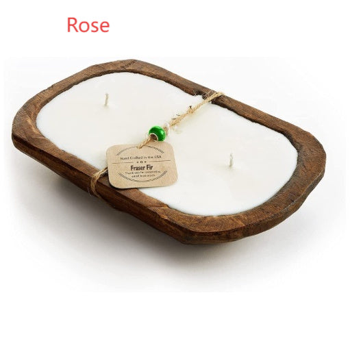 Houten Aromatherapie Kaars – 3-Lont Retro Geurkaars (230g)