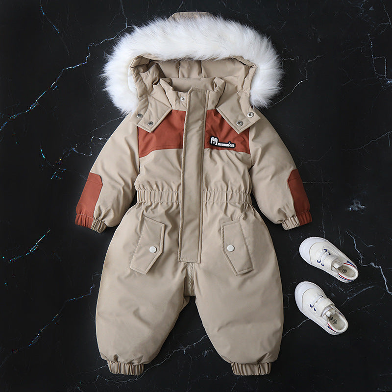 Winter Baby Jumpsuit – Warm Sneeuwpak met Bontcapuchon