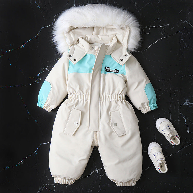 Winter Baby Jumpsuit – Warm Sneeuwpak met Bontcapuchon