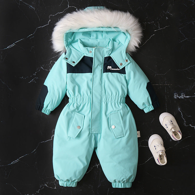 Winter Baby Jumpsuit – Warm Sneeuwpak met Bontcapuchon