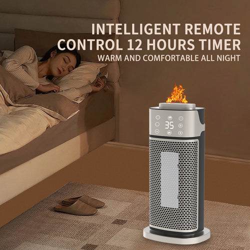 3D Flame Effect Warm Air Blower – Luxe Verwarmende & Bevochtigende Heater