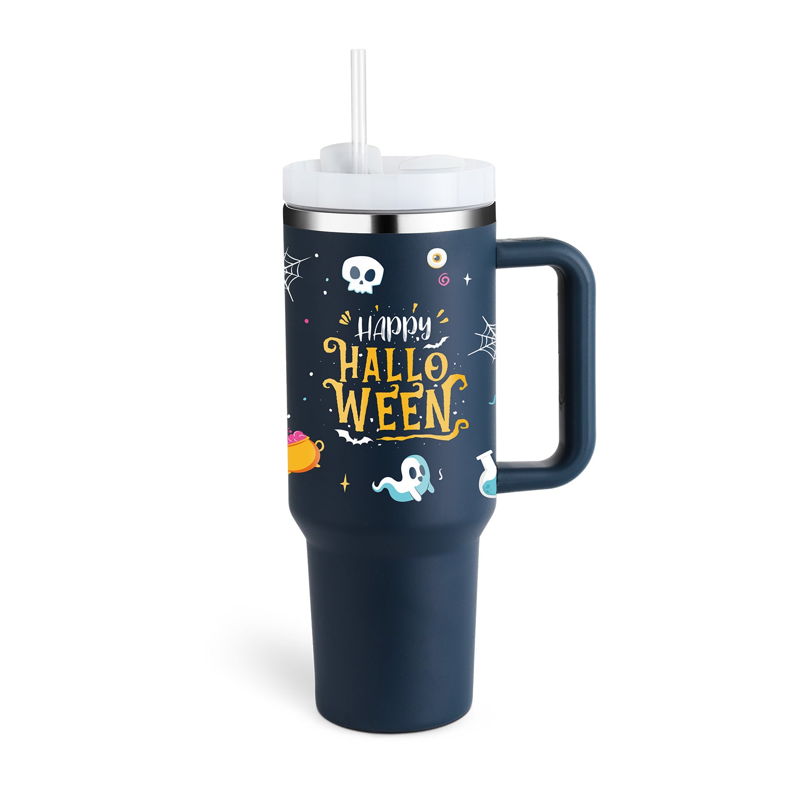Trendy 40oz Tumbler met Handvat & Rietje – Houd je Drank 24u Koud of 12u Warm!