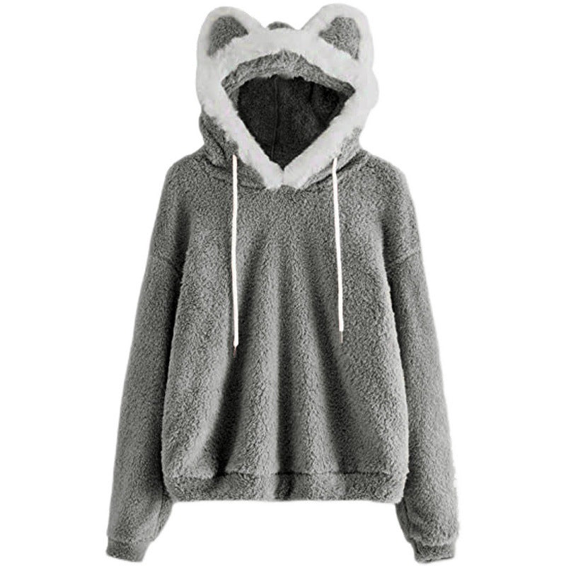 Fluffy Hoodie met Kattenoortjes – Zachte Oversized Trui met Capuchon 😺