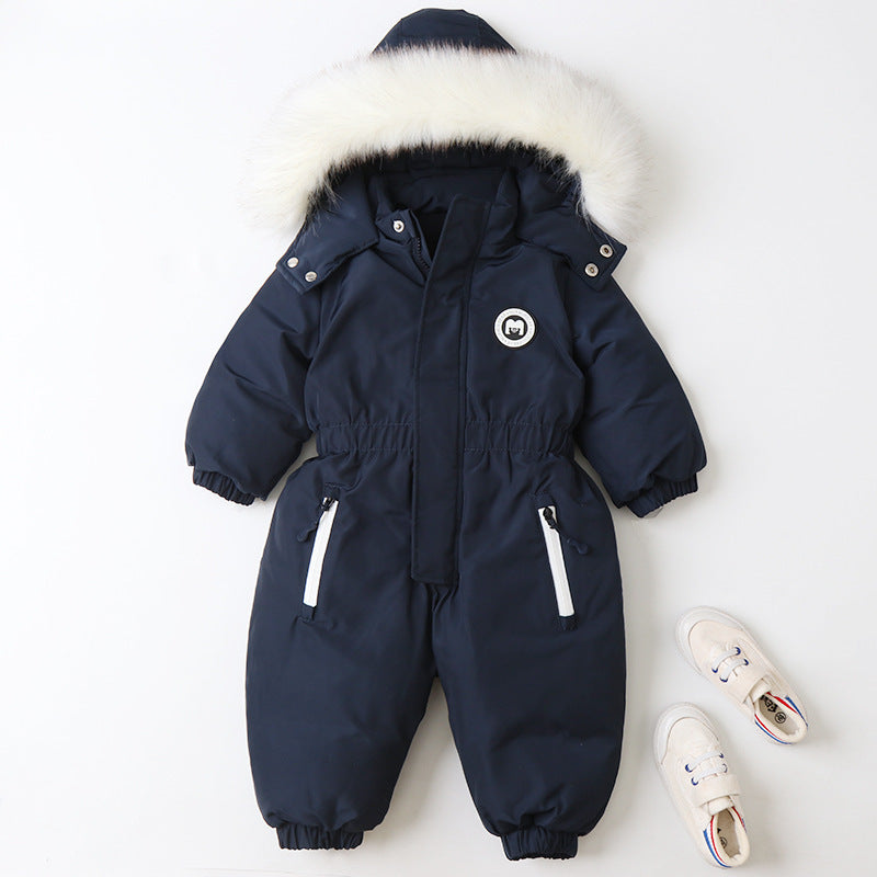 Winter Baby Jumpsuit – Warm Sneeuwpak met Bontcapuchon