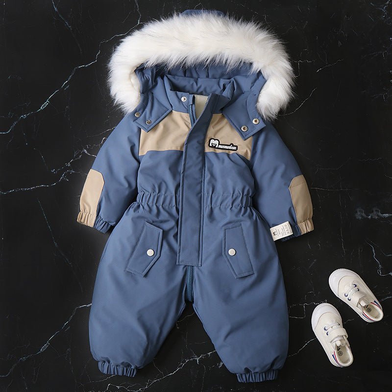 Winter Baby Jumpsuit – Warm Sneeuwpak met Bontcapuchon