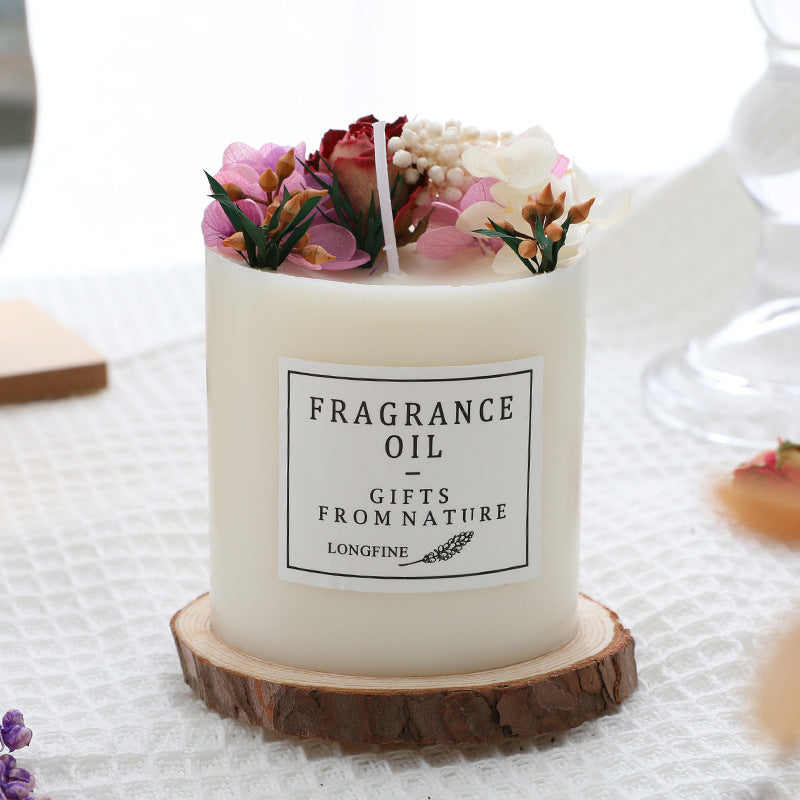 🌸 Romantic Dried Flowers Soy Candle – Luxe Geurkaars met Gedroogde Bloemen