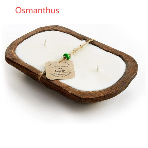 Houten Aromatherapie Kaars – 3-Lont Retro Geurkaars (230g)
