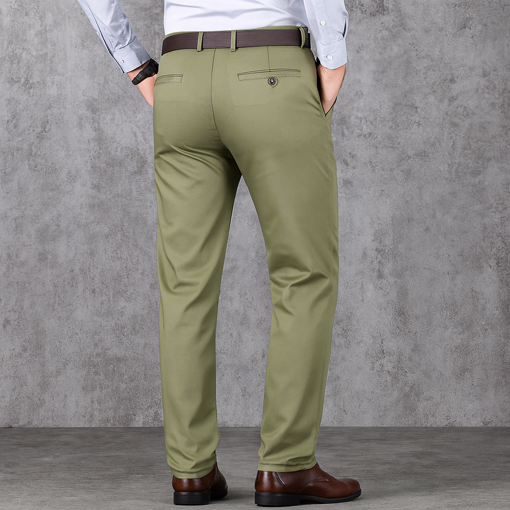 Elegant Straight-Fit Pantalon – Grijs, zwart & Meergroen