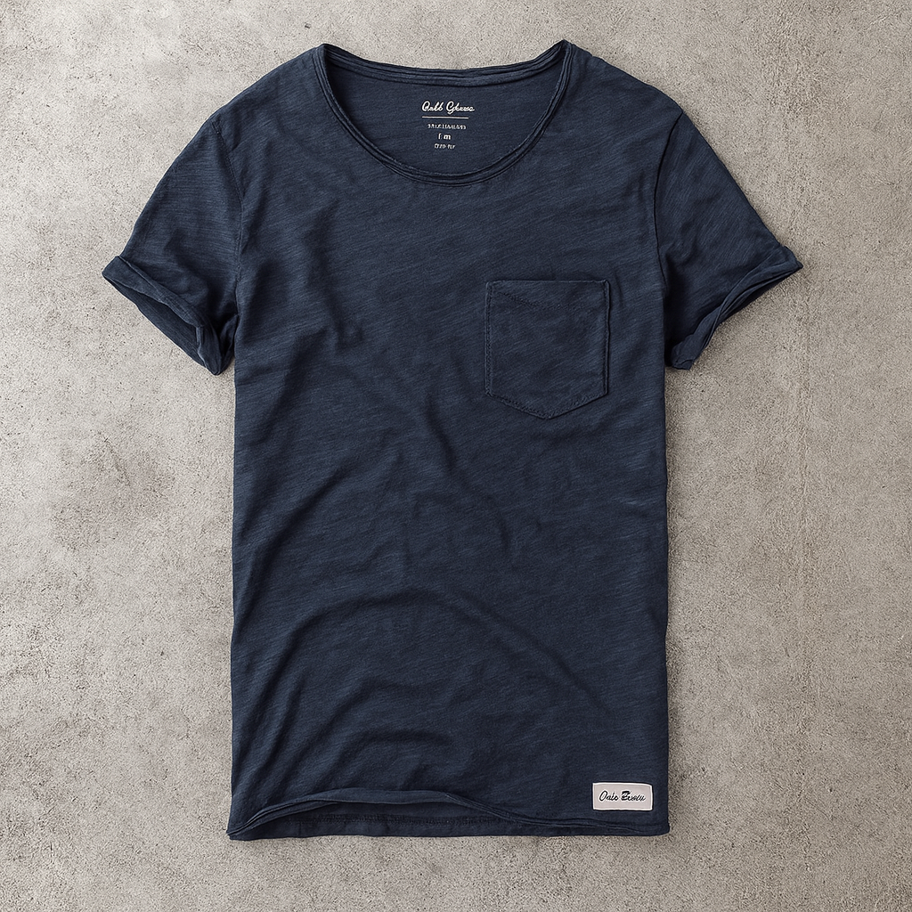 Simple Casual Men's Clothing Summer New Slub Cotton T-shirt